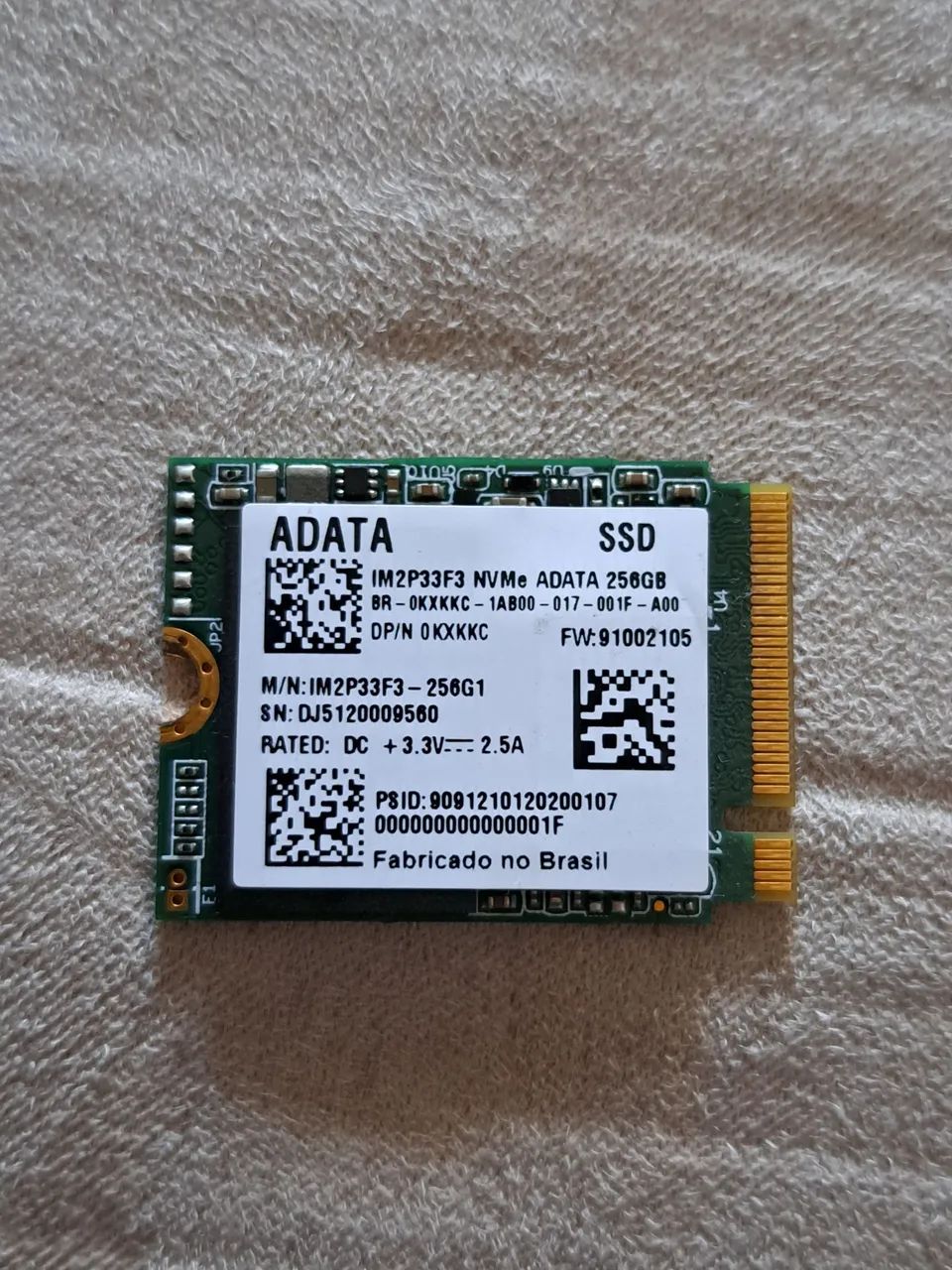 SSD NvME M.2 Adata (Dell OEM) 256GB saudável 