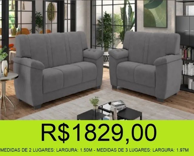 sofá 2 e 3 lugares - compre hoje e receba em até 72 horas 