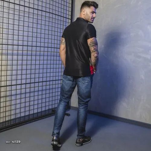 Calça jeans masculina azul - Foto 3