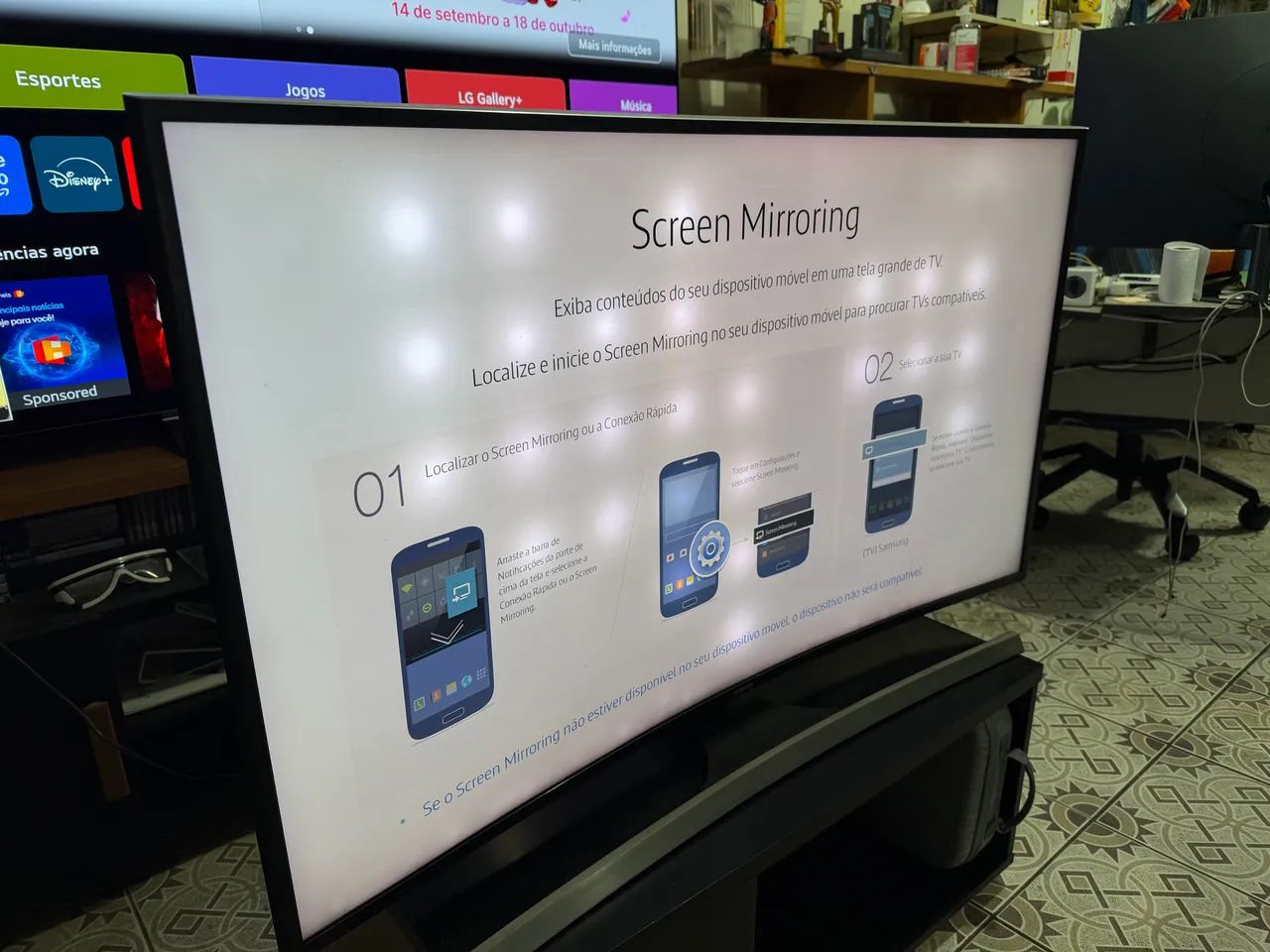 Samsung Smart TV Curva 48? 4K UHD UN48JU6700G - Com Defeito no Backlight