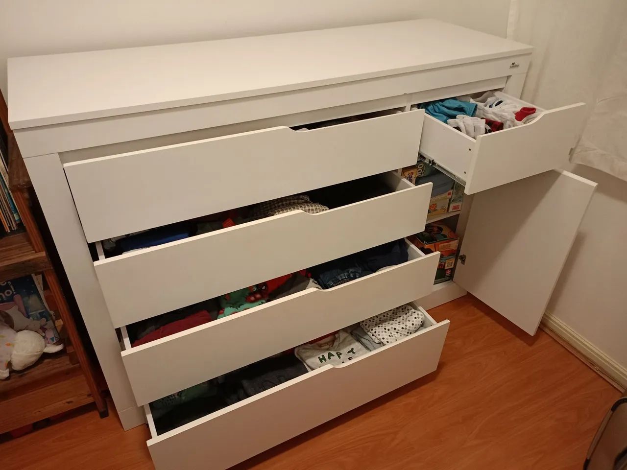 Cômoda Infantil 5 Gavetas 1 Porta - Foto 2