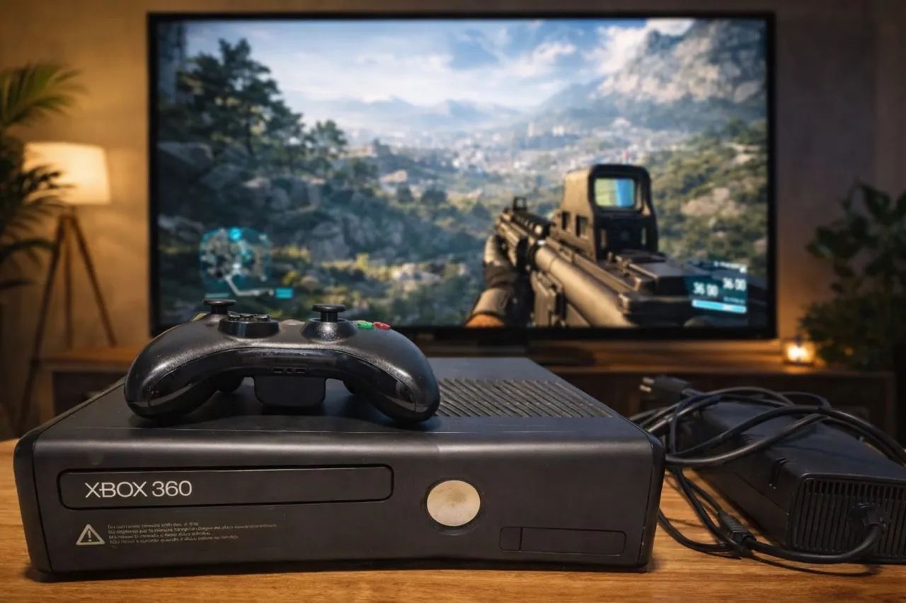 Vendo XBOX 360, TRAVADO EM OTIMO ESTADO!