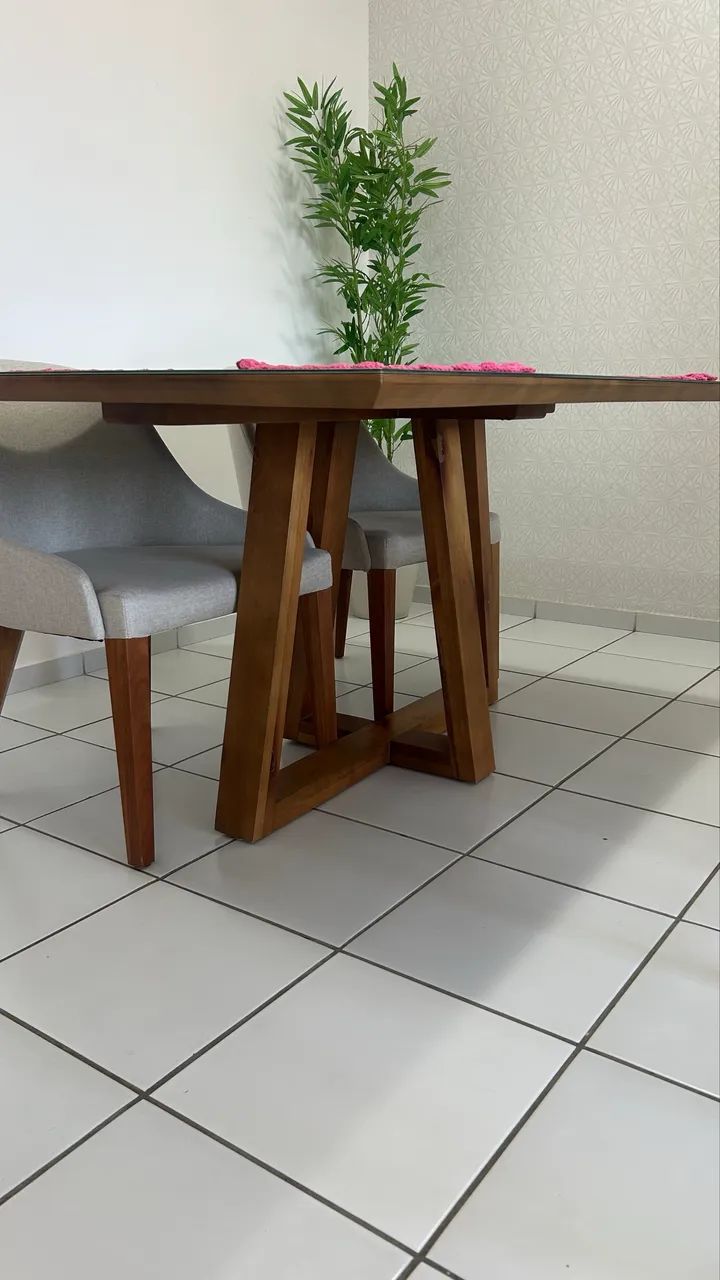 Conjunto de mesa com 4 cadeiras (madeira) - Foto 3