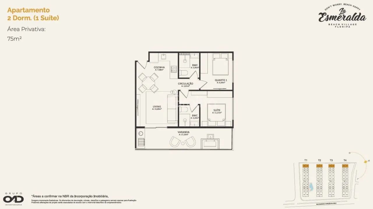 Apartamento de 73m² com 2 quartos sendo 1 suíte no Morro das Pedras - Foto 2
