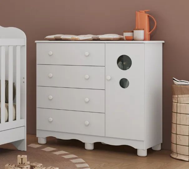 Comoda Bolinha 100% MDF - Peroba - Foto 3