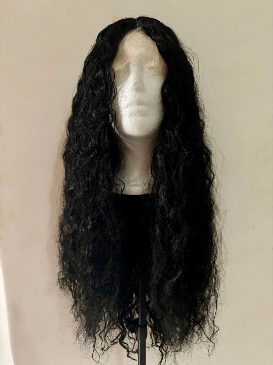 Peruca Lace Front Crespa Preta