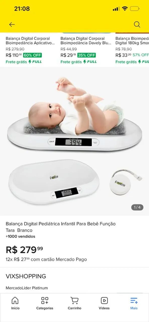 Balança digital de bebê  - Foto 3