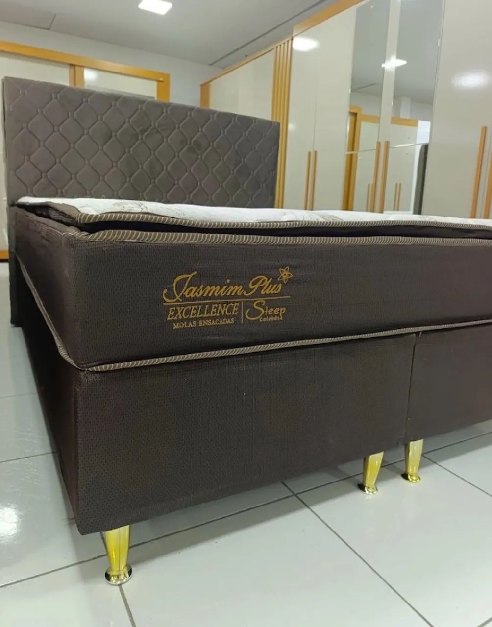 Cama Box Queen Jasmim Plus Excellence com Pillow Top (Base bipartida + Colchão) - Foto 3
