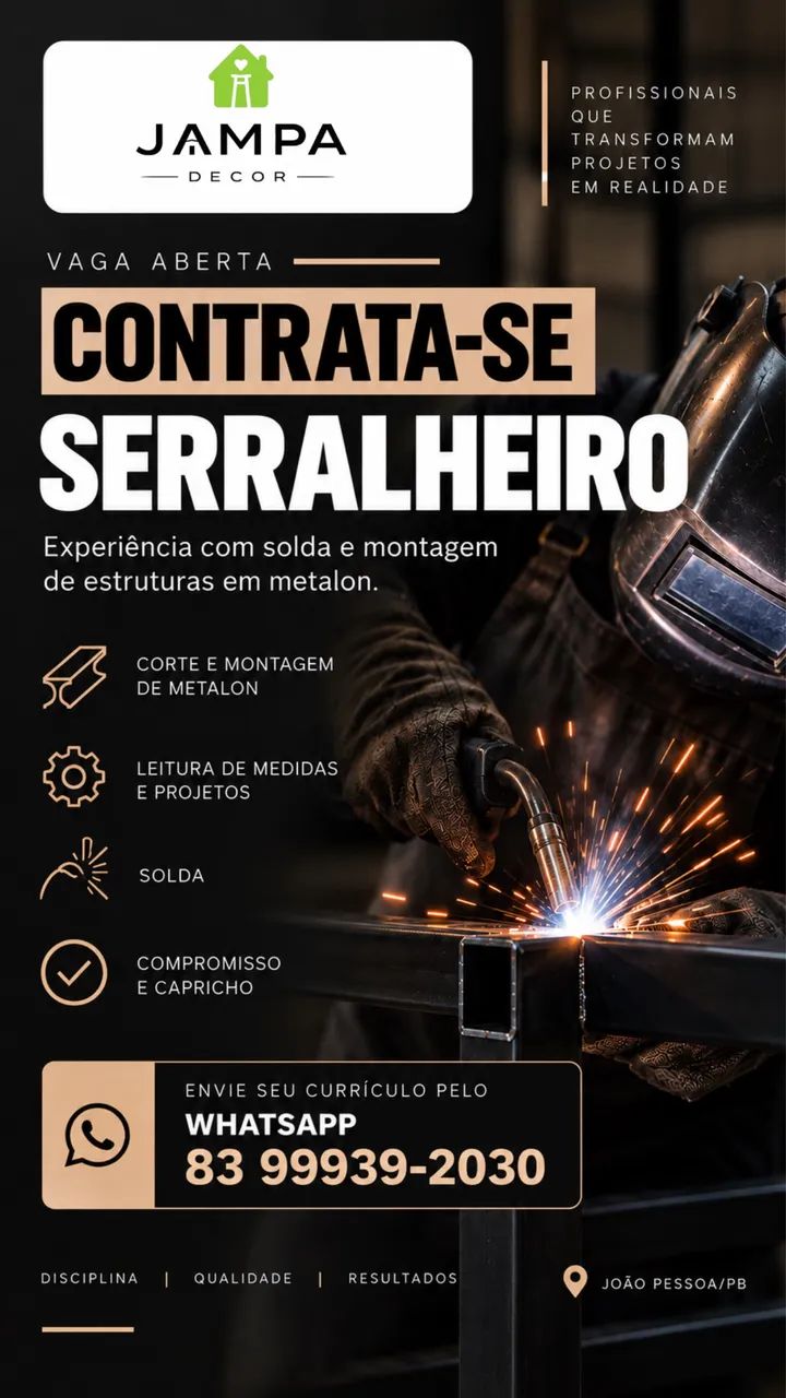 Contrata-se Serralheiro