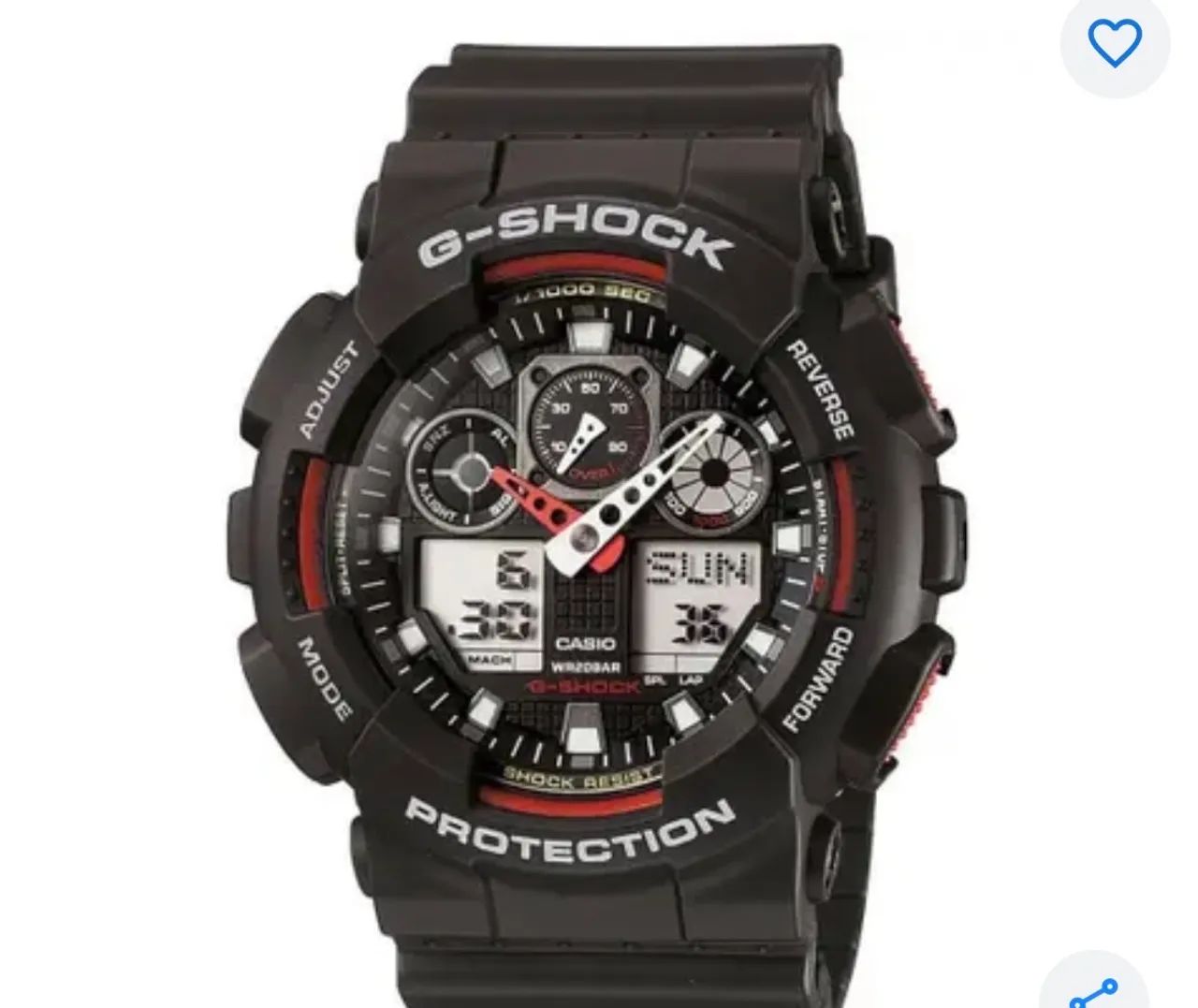 Gshock GA-100-1A4DR. Preto e vermelho 