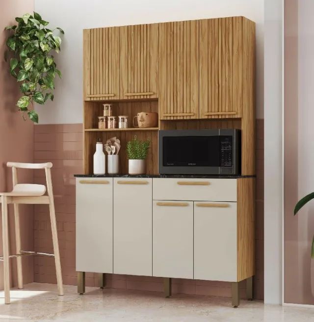 Armário de Cozinha 8 Portas Tannat (Novo)