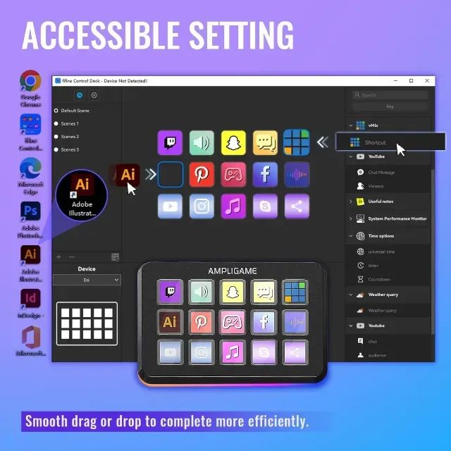 Stream Deck Fifine D6 Mesa Controladora 15 Teclas PT-BR Ampligame - Foto 3