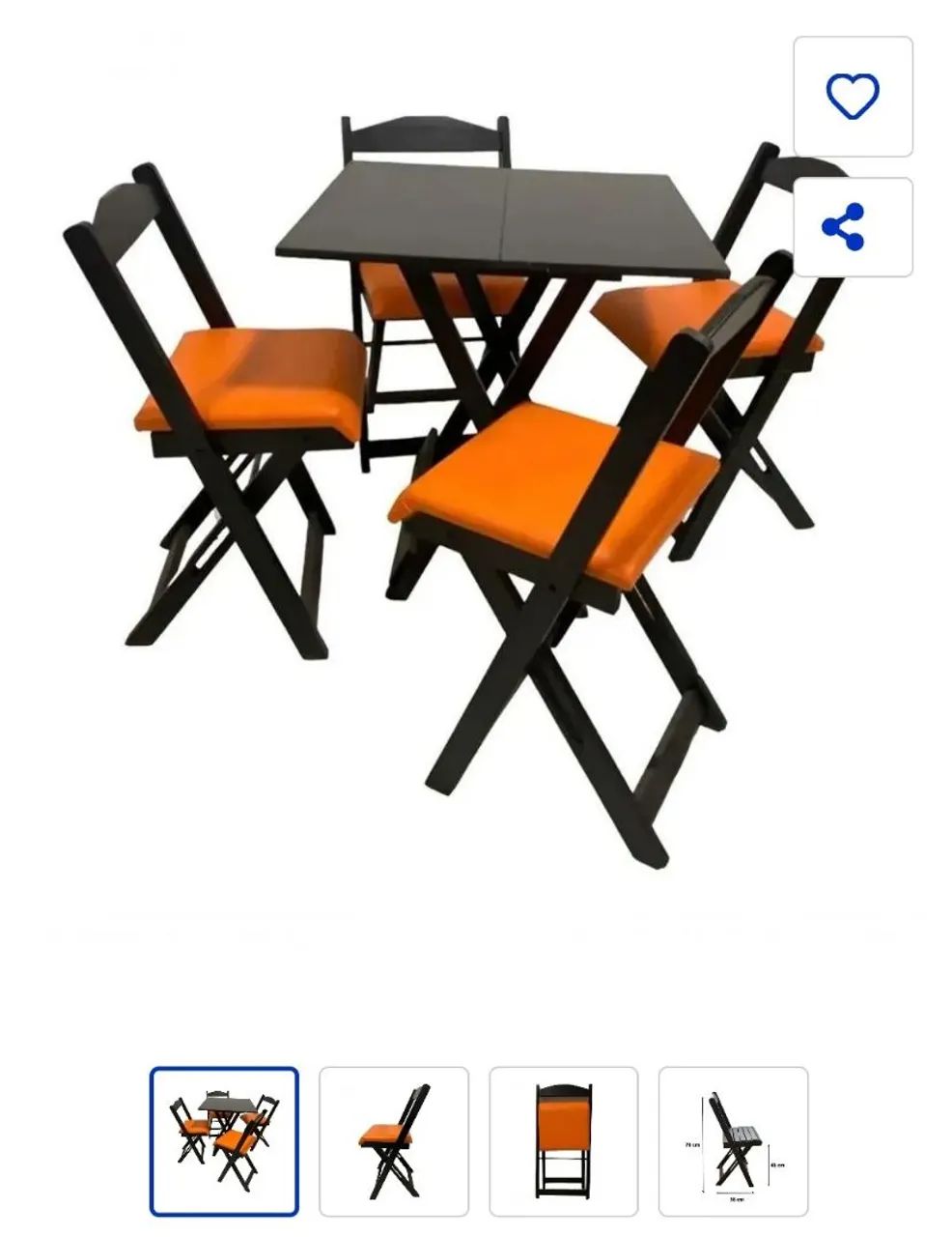 Mesa dobrável com 4 cadeiras