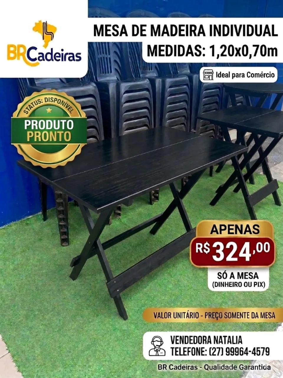 mesa de madeira 1,20 por 70 cm - Foto 2