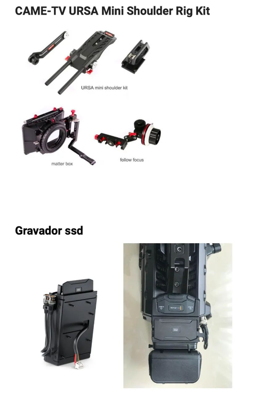 Blackmagic URSA Mini Pro + Acessórios (Vendo Kit ou Itens Separados) - Foto 5