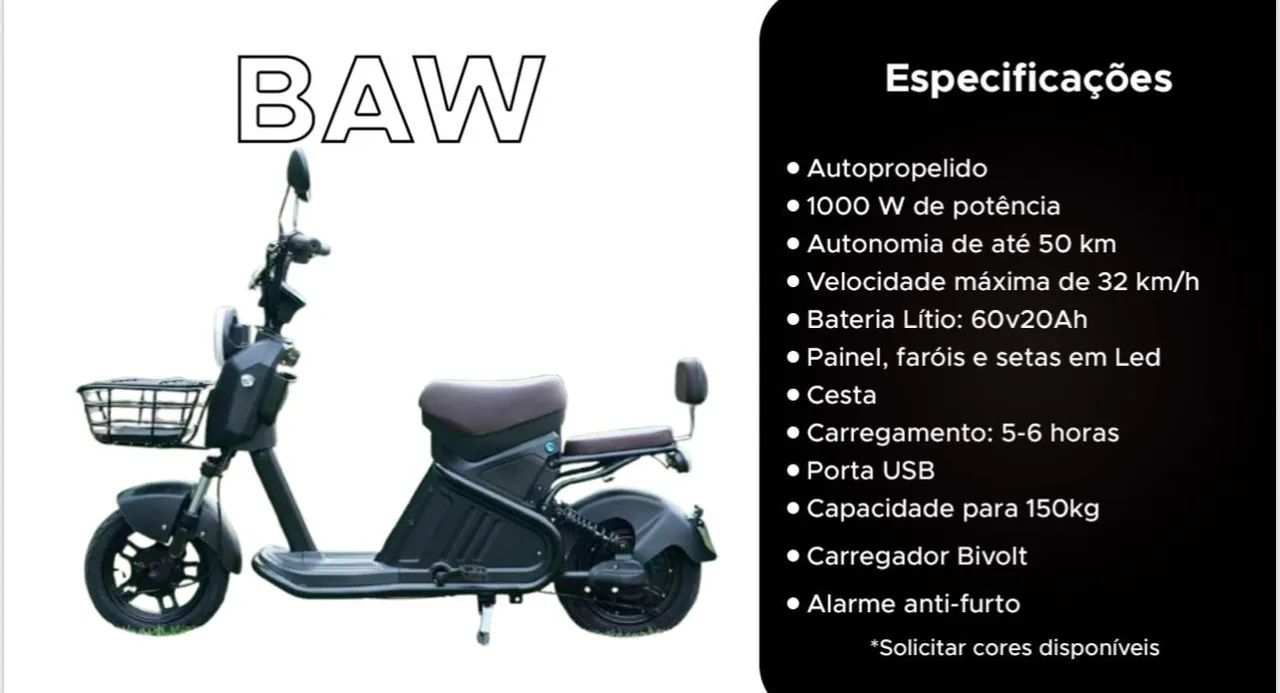 Scooter Elétrica Baw 1000w - Foto 4