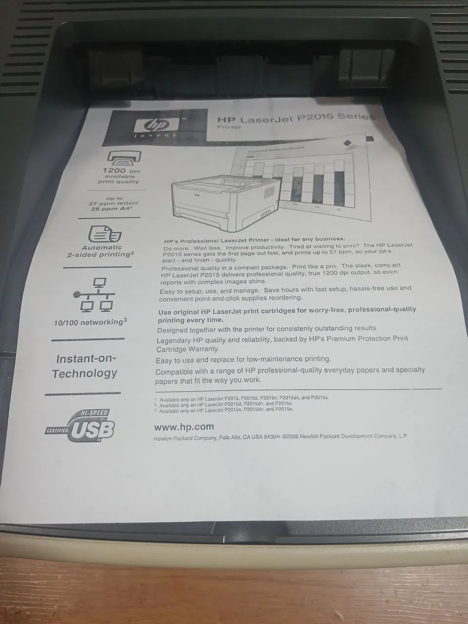 Impressora hp laser p2015dn  - Foto 3