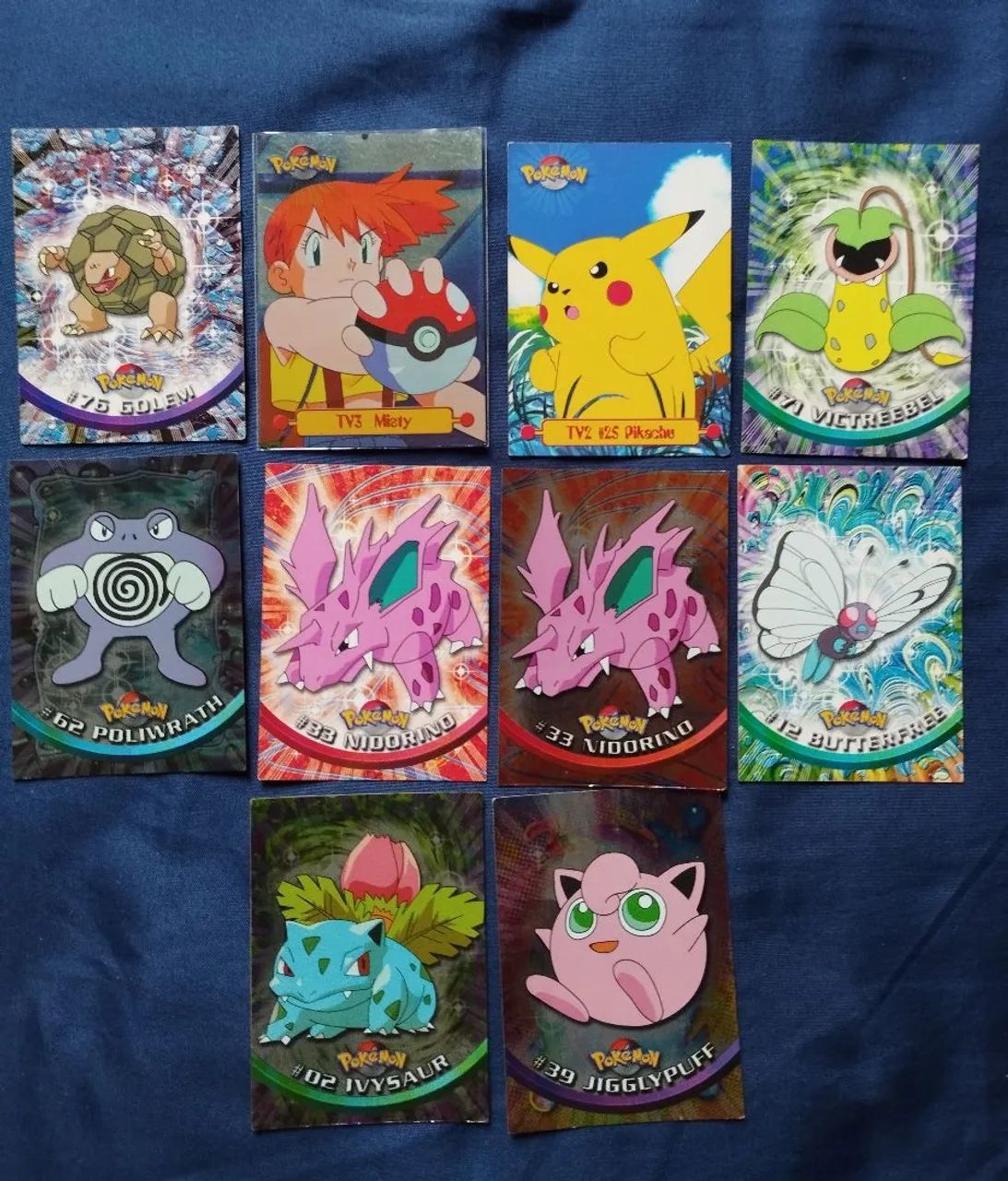 CARDS POKEMON TOPPS PIKACHU MISTY GOLEM IVYSAUR NIDORAN FOIL