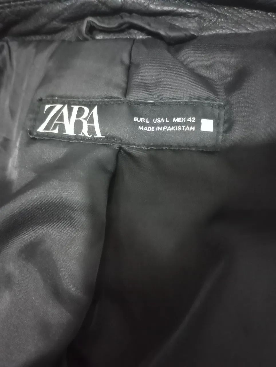 jaqueta de couro legítimo zara - Foto 4