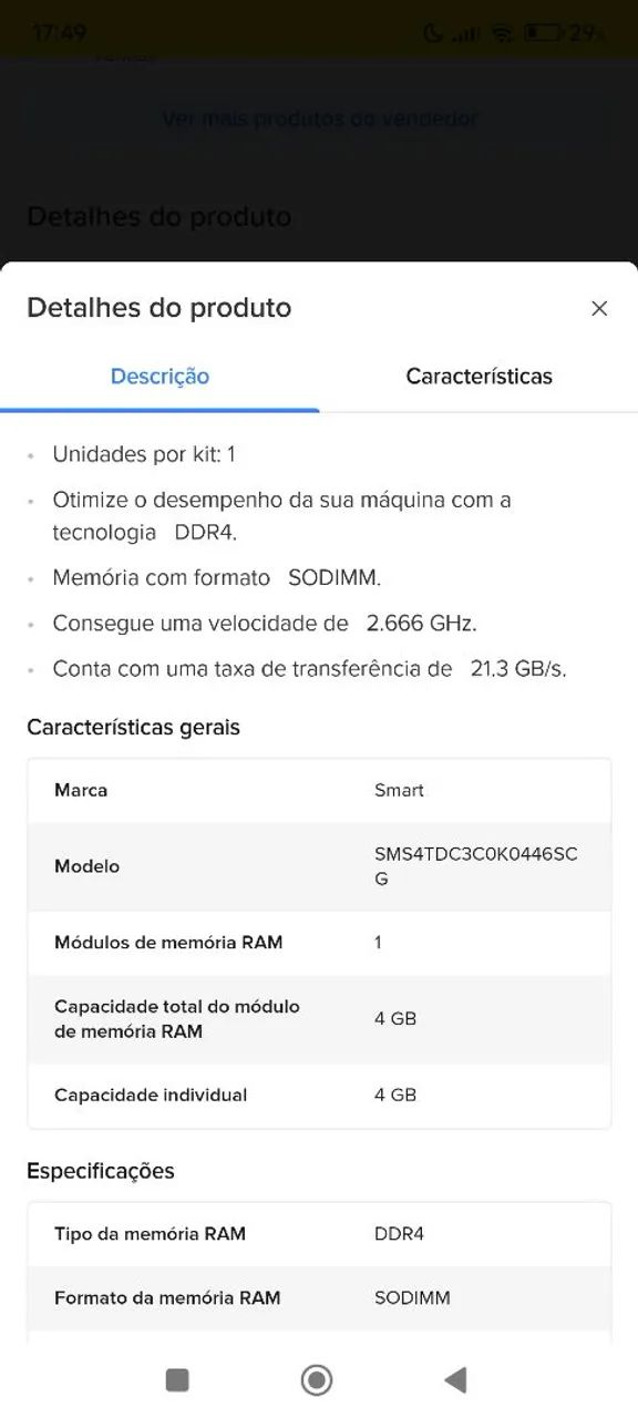 Memória DDR4 4gb Pc4 - Foto 4