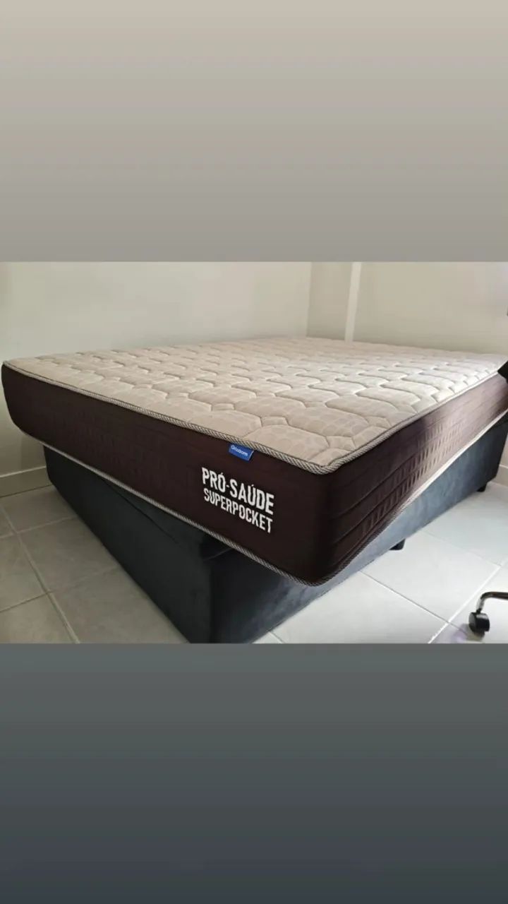 Colchão Pró Saúde Superpocket CASAL + BASE BAÚ - Foto 4