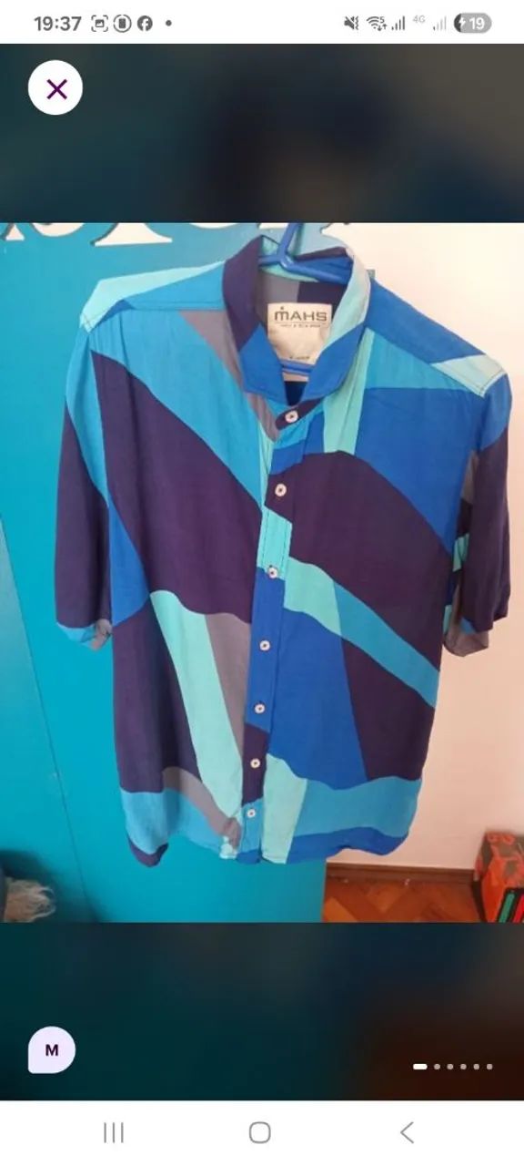 Camisa estampada azul da marca Mahs