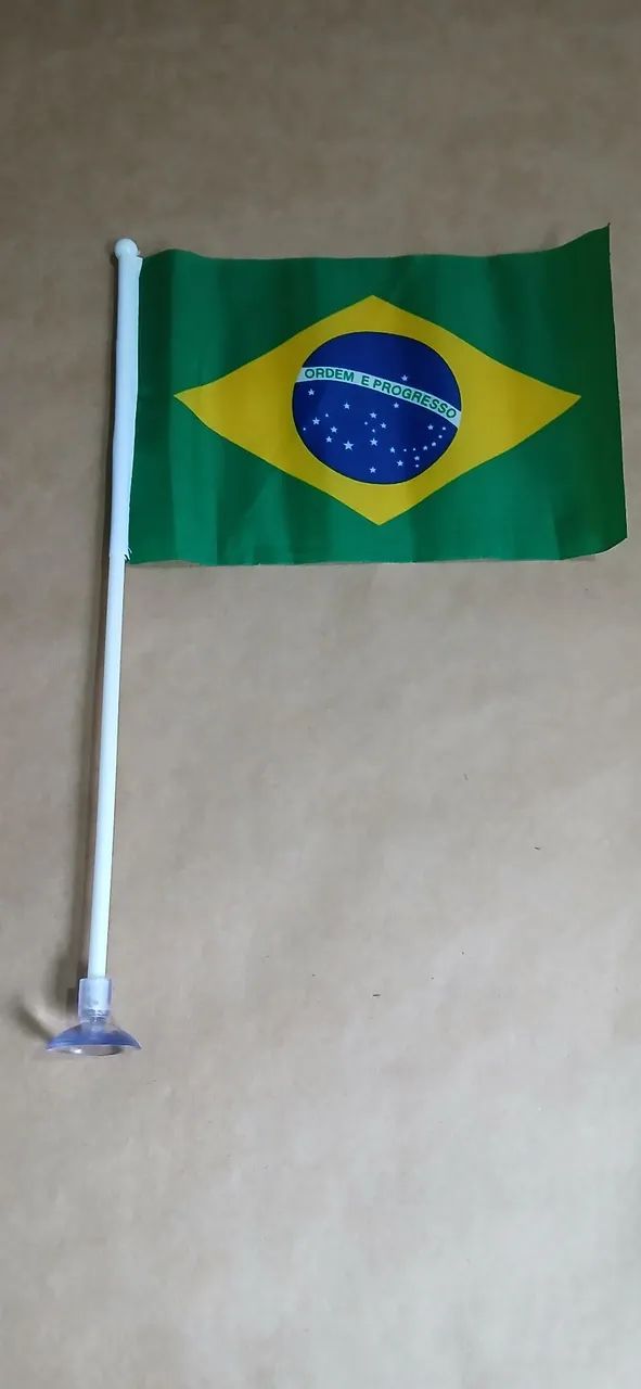 Bandeira do Brasil 14x20 cm - com ventosa - Foto 2