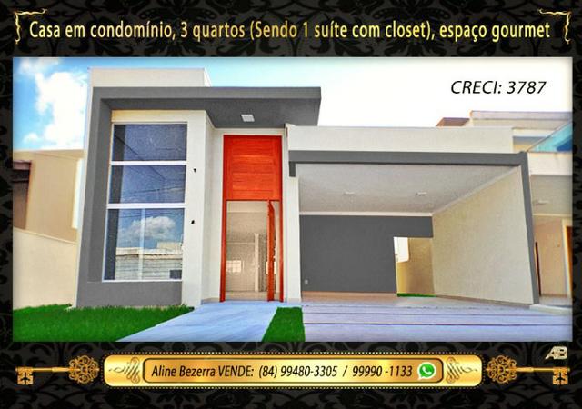 Casa no condomínio central park, suíte com closet, espaço gourmet, sombra confira