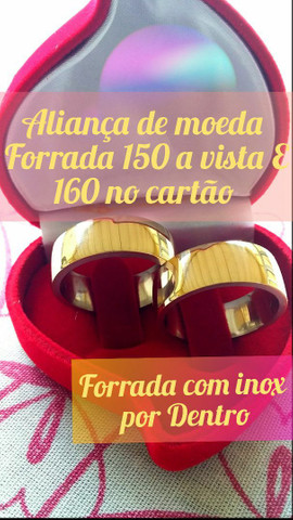 Aliança de moedas Com Riscos ou Forrada 150 o Par