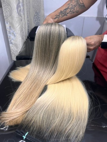 Cabelo Humano indiano 150 gramas 45 centímetros com técnica de