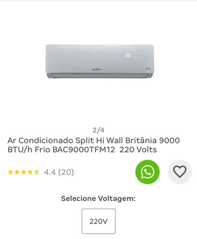 Ar Condicionado Split Hi Wall Britânia 12000 Btu/h Quente E Frio