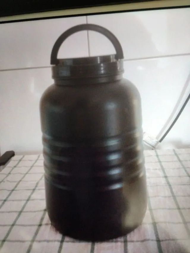 Pote de Way preto com alça (Vazio )- Raridade! 