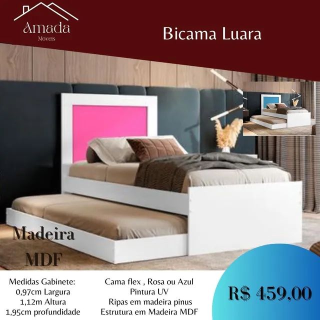 Bicama Luara MDF , Entrega  em 3 dias  - Foto 2