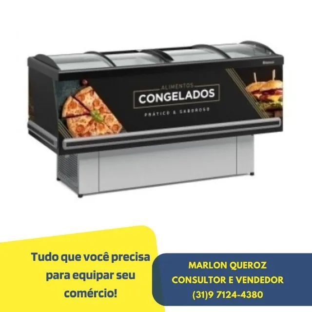 Ilha de Congelados Gelopar Nova 2m Preta