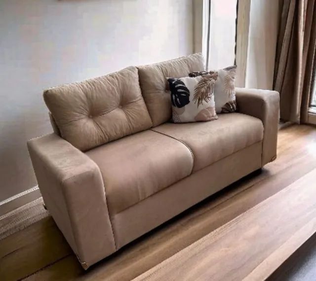 Estofado 3 lugares em suede 
