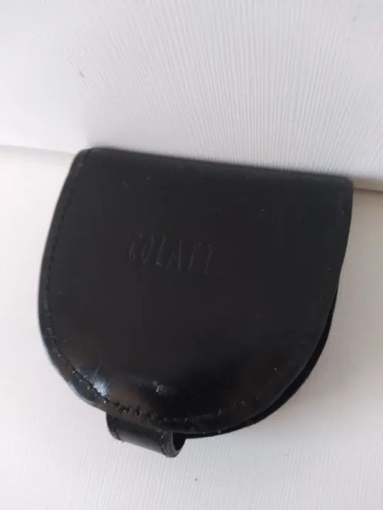 Porta moedas de couro preto - Foto 4