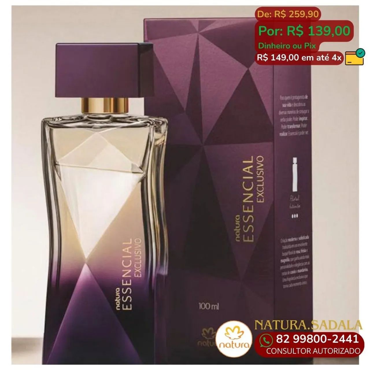 Perfume Natura Essencial Feminino - 100ml - Novo - Foto 3