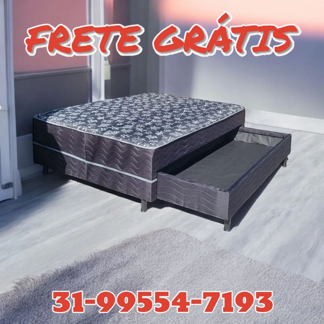 CAMA CASAL D33 + BAÚ AUXILIAR + ENTREGA GRÁTIS 