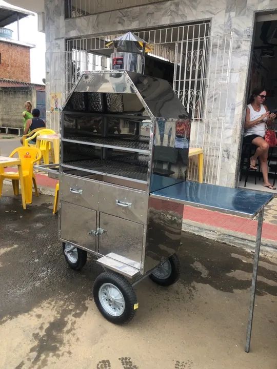 Carrinho de Churrasco em Aço Inox - Novo!