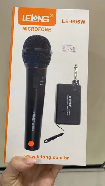 Microfone Sem Fio Le-996w Lelong Completo Profissional - Festas -Igrejas - Loja Coimbra - Foto 4