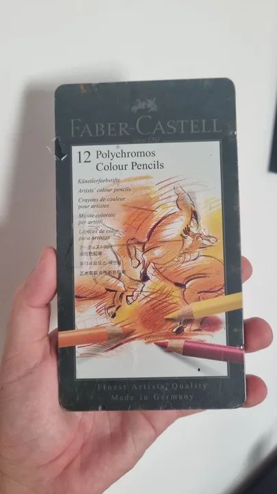 Caixa lapis de cor Faber-Castell 12 cores Polychromos importado original  - Foto 5