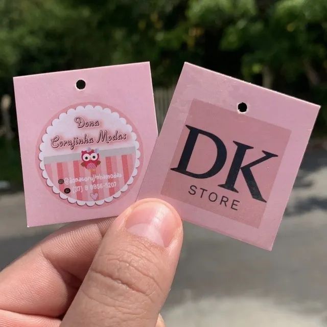 Tags personalizadas, etiquetas de papel para roupas e acessórios