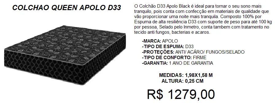 Colchão espuma queen 