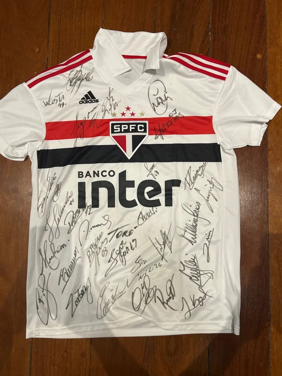 camisa assinada spfc 2018 (lugano, antony, muricy, hernanes,..)