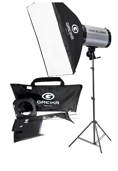 Kit 1 Flash Tocha 250w Godox 250di 110v 1 Tripé 1 Softbox (Usado) - Foto 5