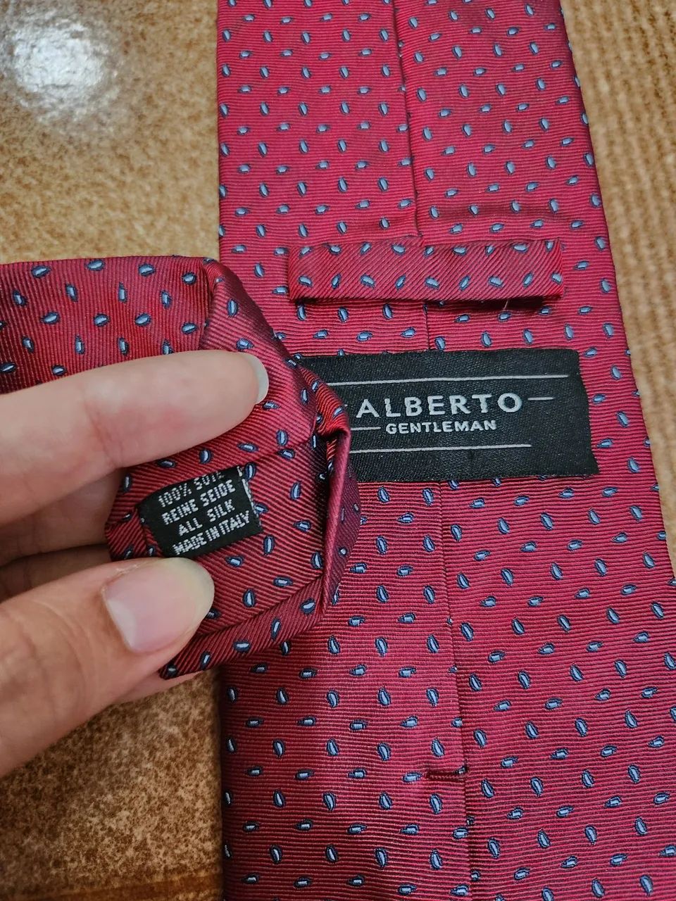 Gravata Vermelha de seda Alberto Gentleman  - Foto 4