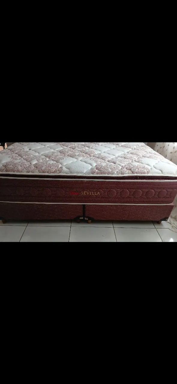 Cama Box King Onix Sevilla 200x200 - Colchão de Molas com 2 Box Sommier<br>