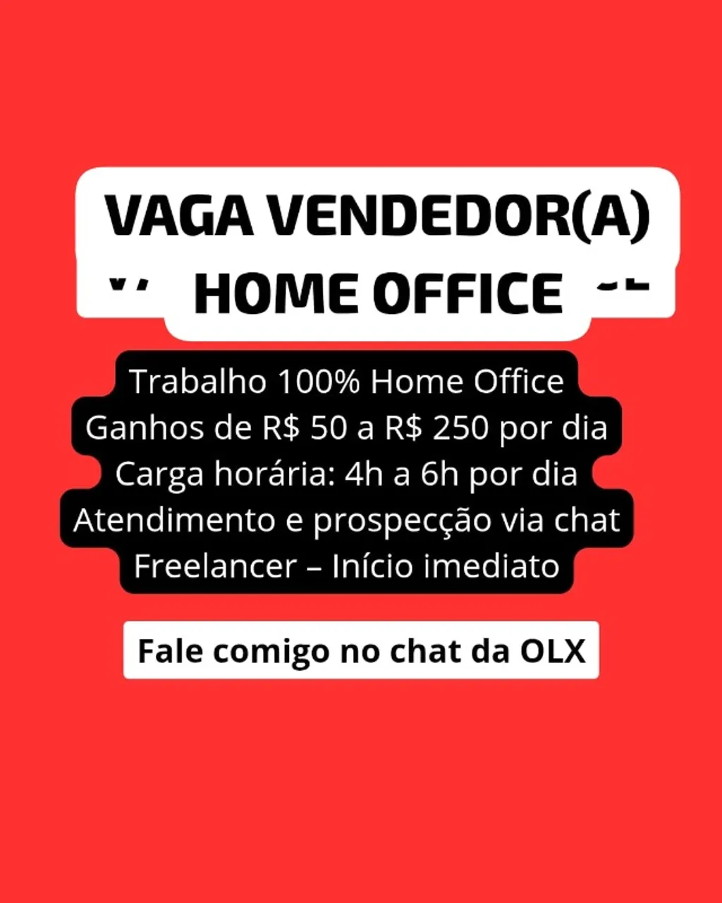 Vaga para Vendedor Interno (Home Office)