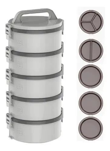 Jogo de marmitas termicas 5 pratos.