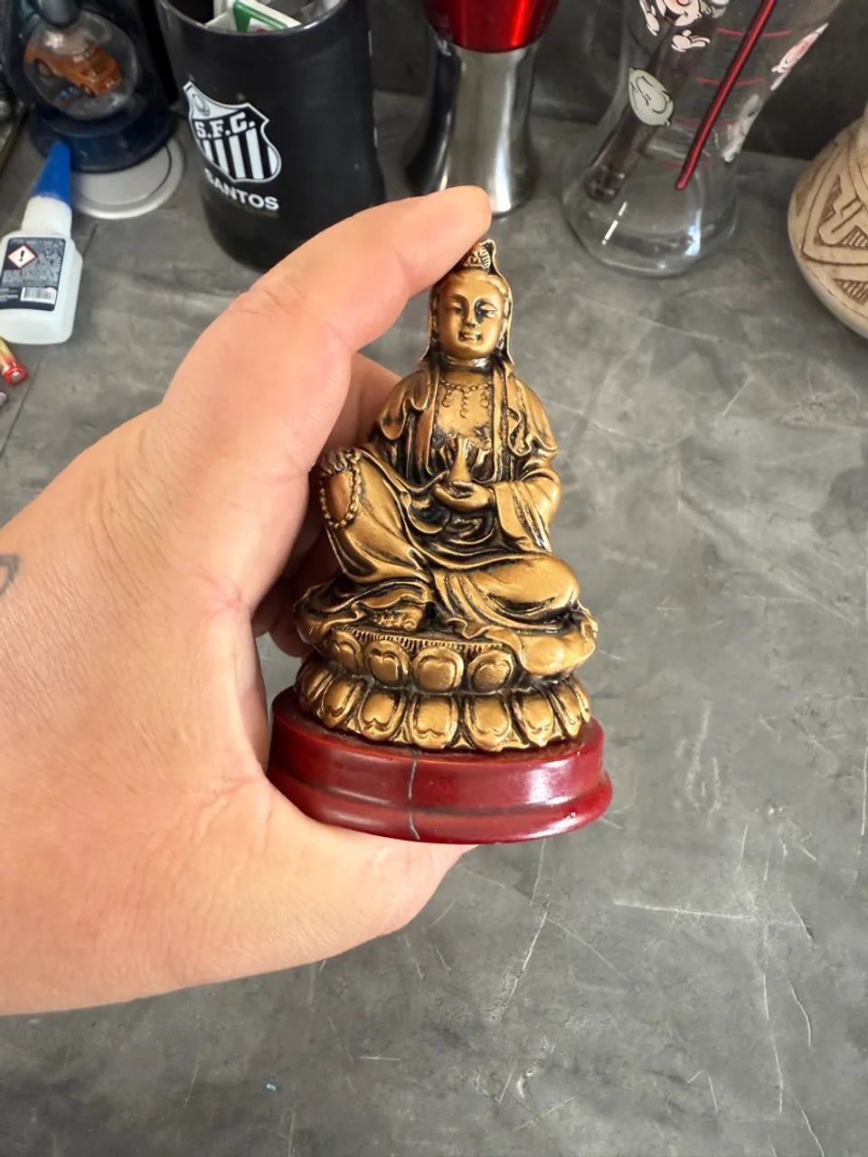 Escultura de Buda Dourada - Decoração Zen - Foto 2